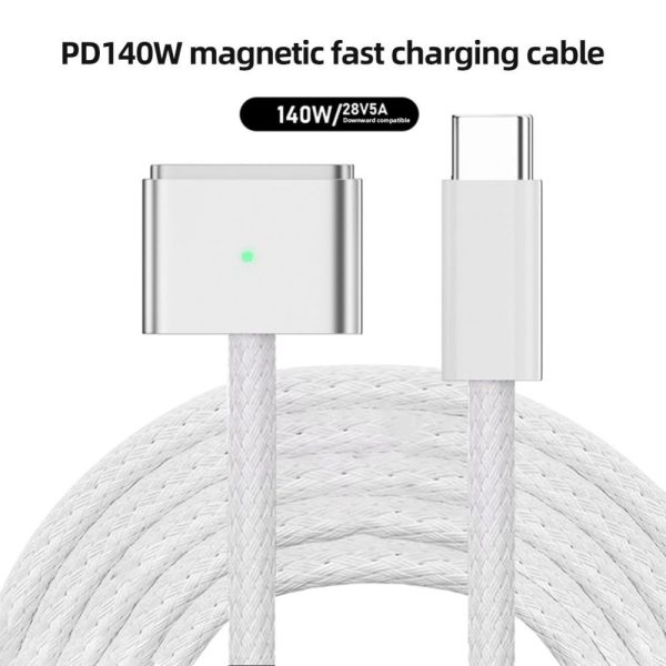 USB C to Magsafe 3 cable for Apple MacBook Air M2 M3 Macnook 13 to 15inch, 140w